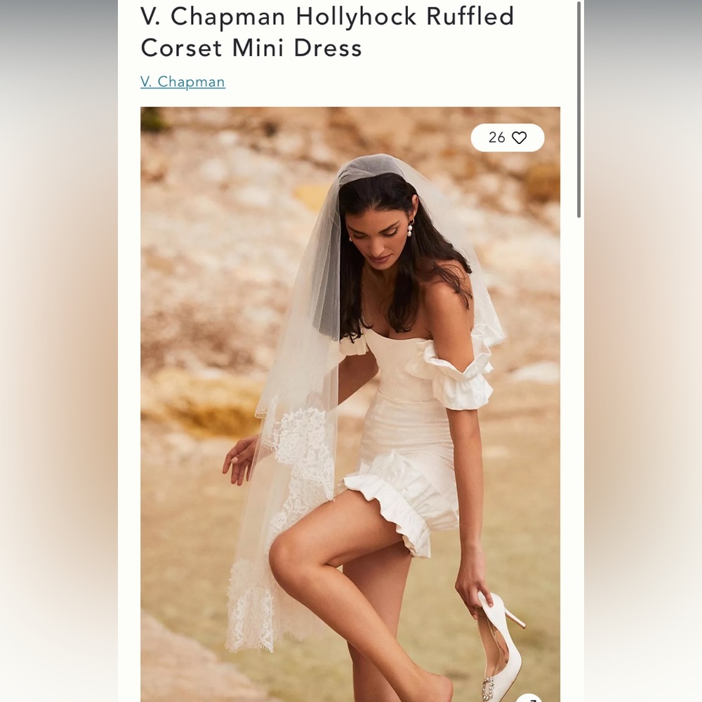 V Chapman BHLDN Hollyhock white mini dress